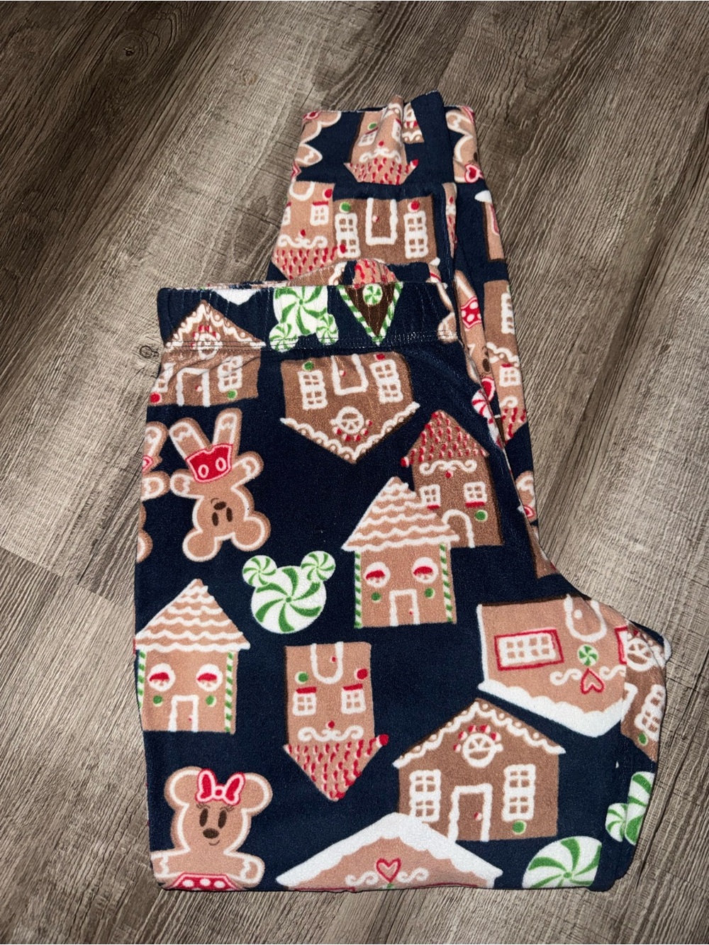 Disney Gingerbread Mickey Mouse Pajama Pants Size Small